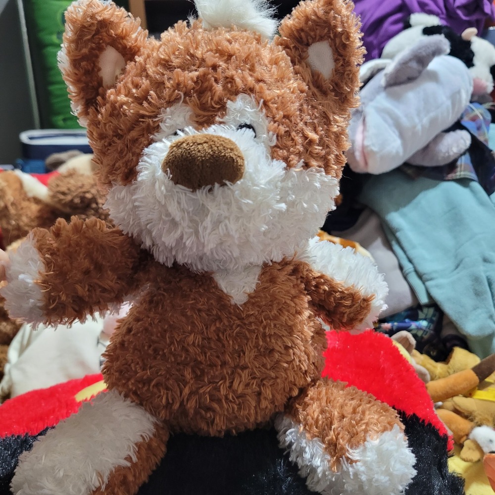 Gund Patchers Fox Plush Stuffed Animal Brown White Shaggy Fur 4037009